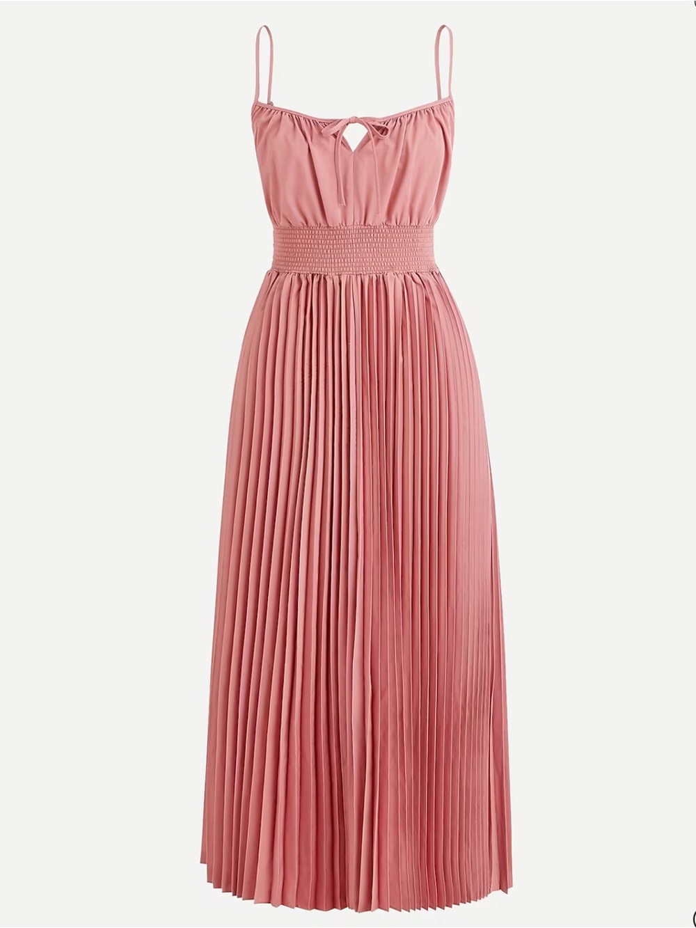 J Crew Smocked Pleated Midi Dress Pink Size 6 Feminine Romantic Timeless